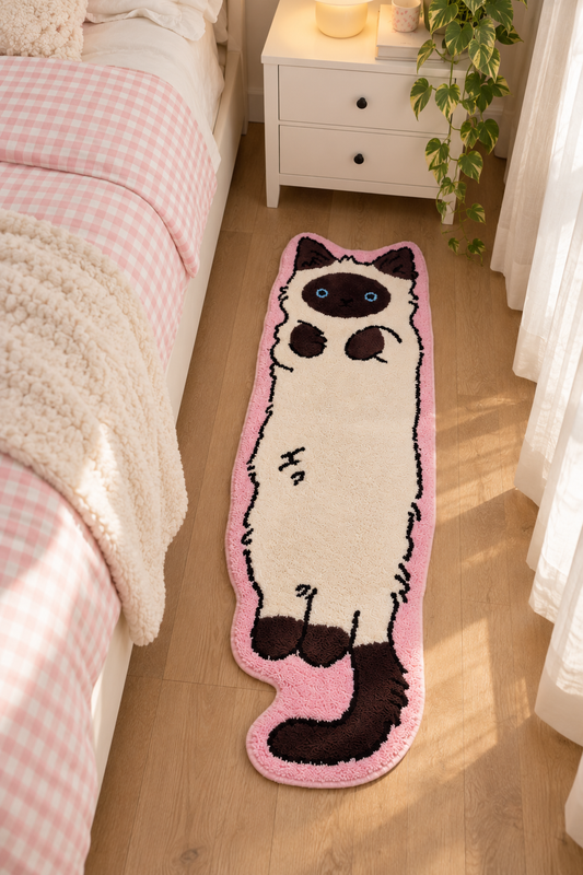 Siamese Brown Cat Rug – Mocha