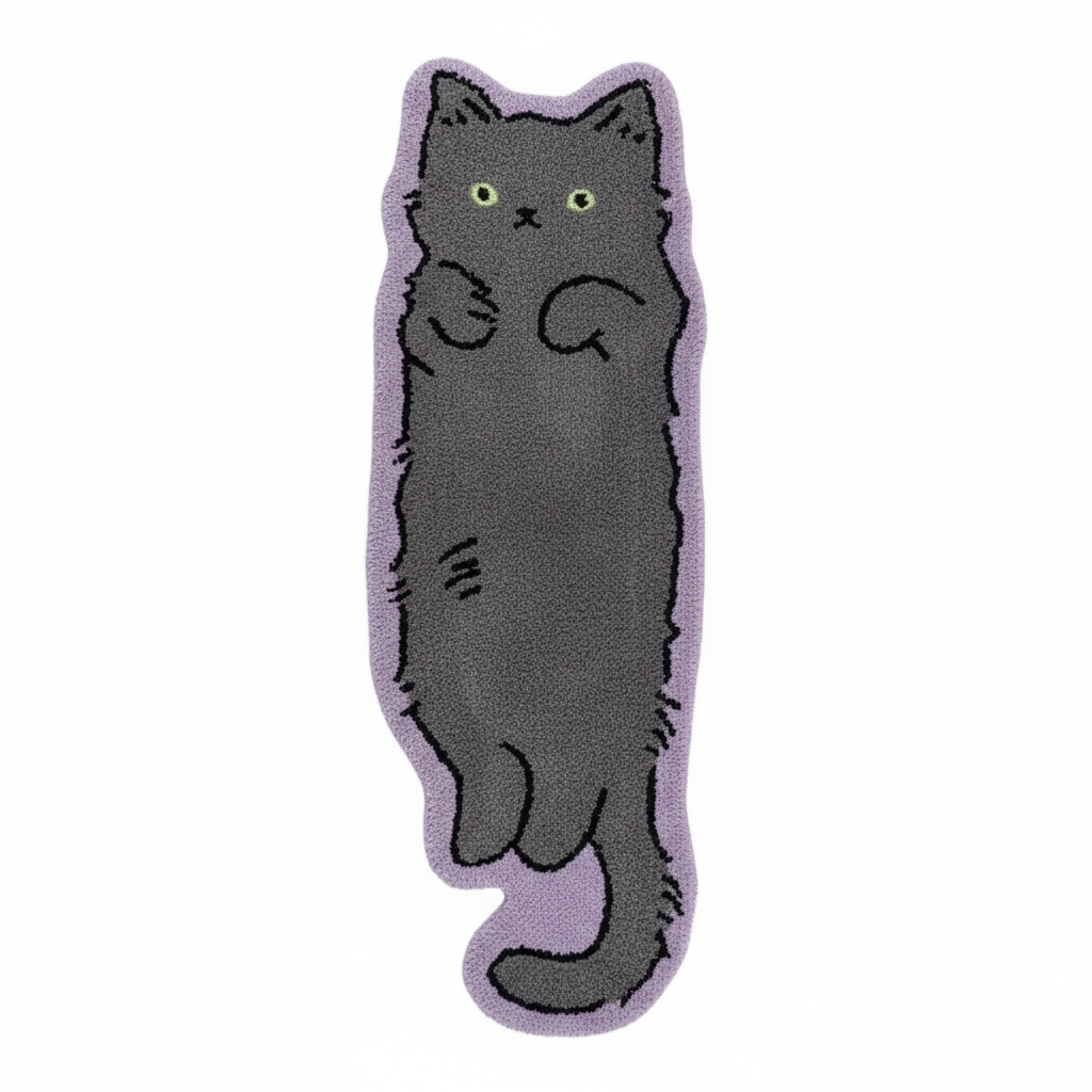 Russian Blue Cat Rug – Moonlit | Soft, Elegant Tufted Cat Rug