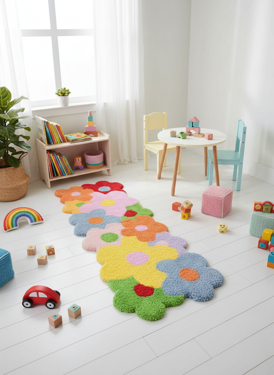 Multi-Flower Rug - Playroom