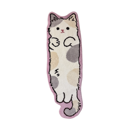 Dilute Calico Cat Rug – Pastel, full view
