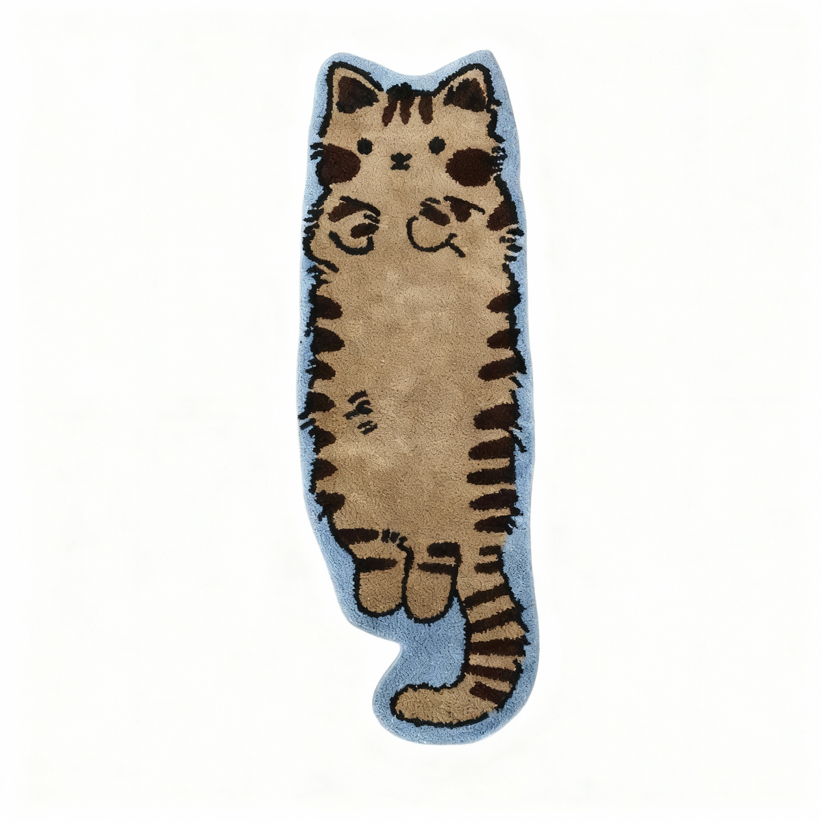 Cat Shape Rug Brown Tabby Cat Rug – Chestnut | Warm Aesthetic Cat-Shaped Rug – Let's Rug