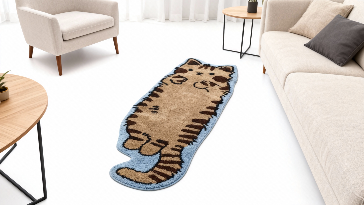 Brown Tabby Cat Rug – Chestnut