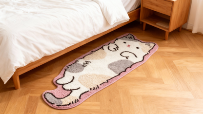 Dilute Calico Cat Rug – Pastel