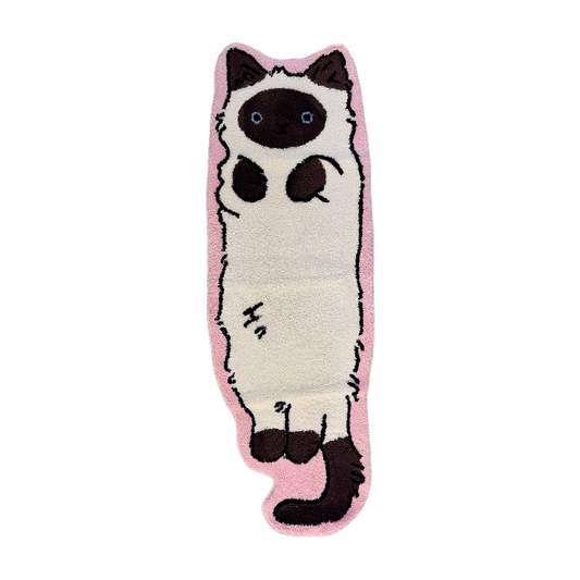 Siamese Brown Cat Rug – Mocha, full view