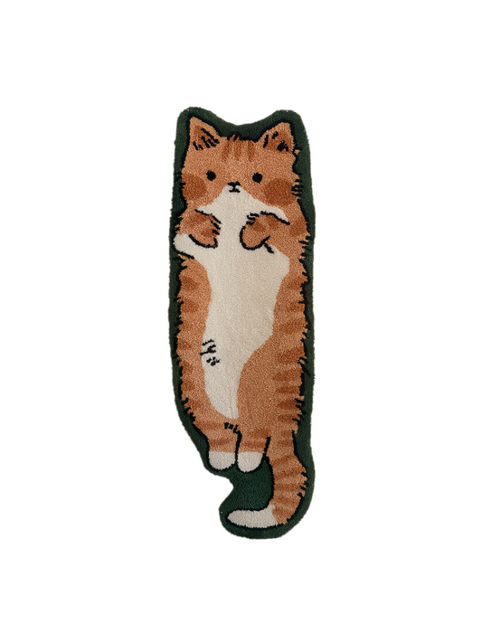 Mango orange tabby cat rug — product photo