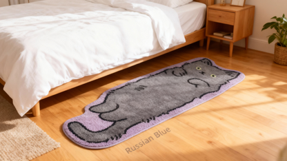 Russian Blue Cat Rug — Moonlit