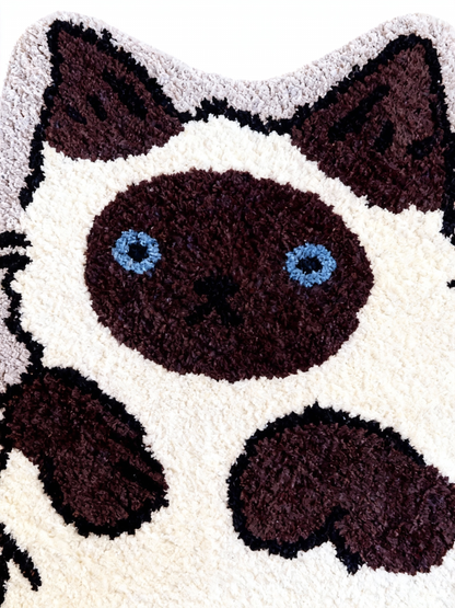 Siamese Brown Cat Rug – Mocha