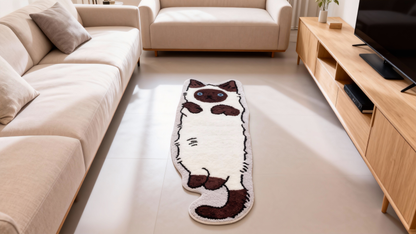 Siamese Brown Cat Rug – Mocha