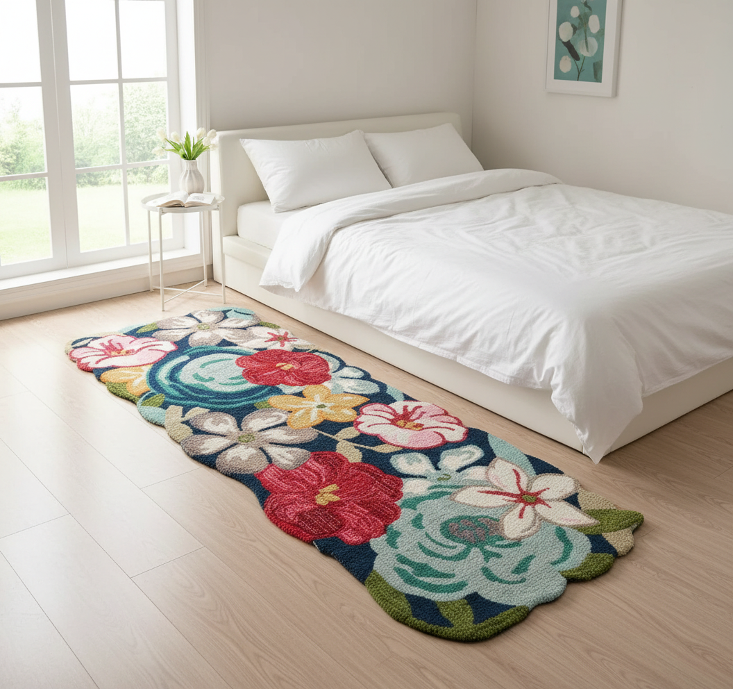 Blooming Pathway Rug - Elegant Bedroom