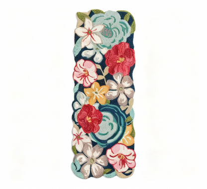 Blooming Pathway Rug - Vertical White Background