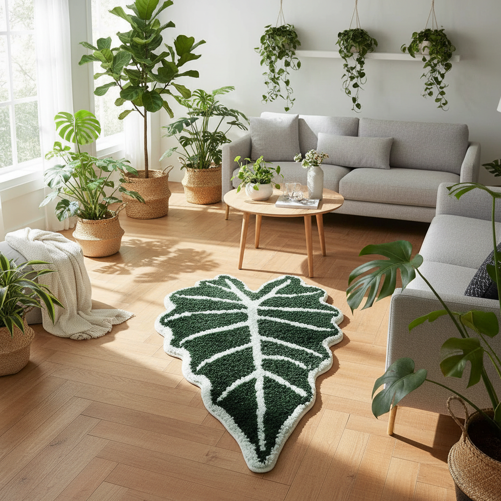 Forest Leaf Rug - Botanical Living Space