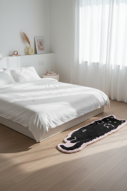 Midnight黑猫地毯 - 卧室场景