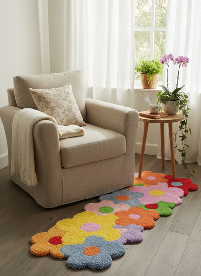 Multi-Flower Rug - Reading Corner (Garden Style)