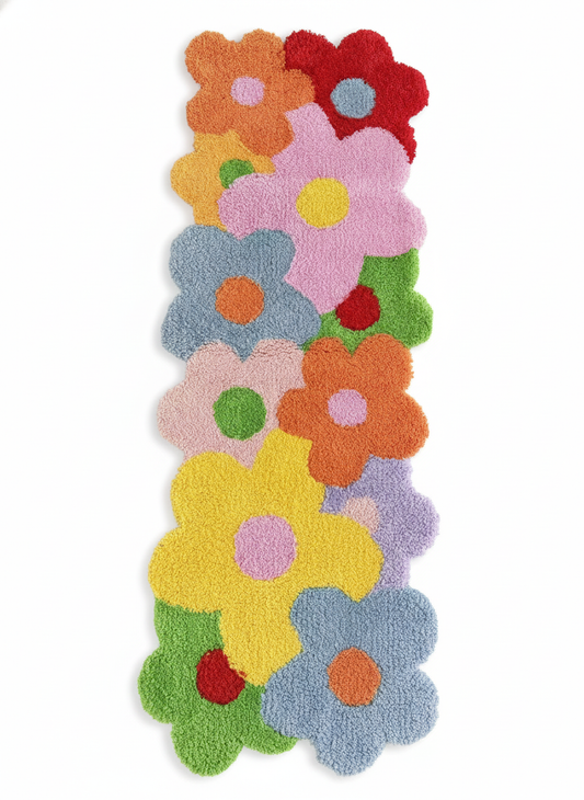 Multi-Flower Rug - White Background