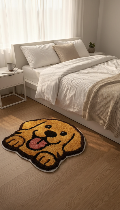Orange Cat Rug - Cozy Bedroom