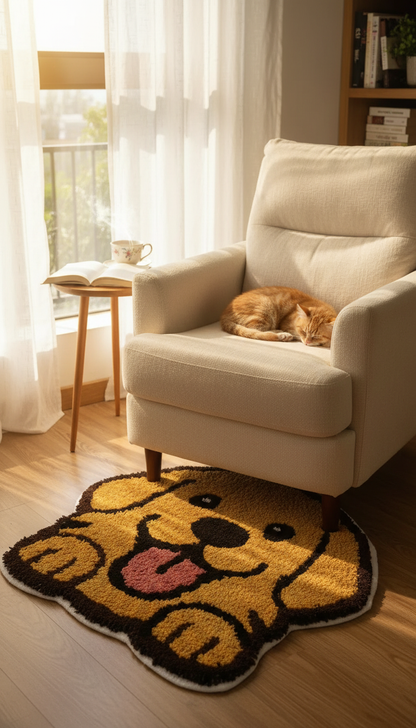 Orange Cat Rug - Reading Corner