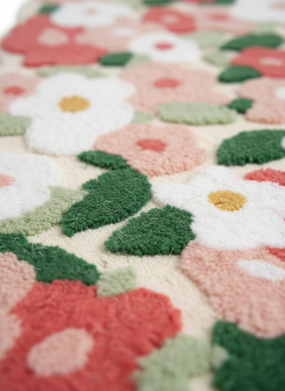 Spring Bloom Garden Rug - Petal Texture Detail