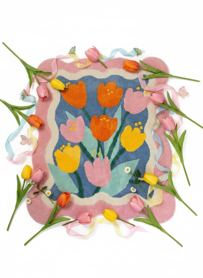 Tulip Bloom Garden Rug - Spring Hero Shot