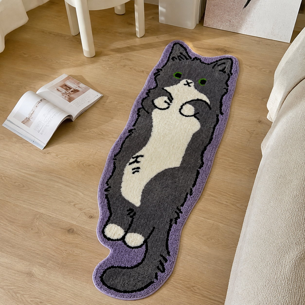 Tuxedo Cat Rug – Felix